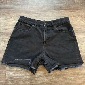 Madewell High Rise Denim Shorts Black Lunar Wash 26